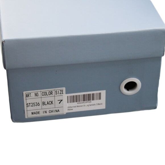 Women Sandals Unbranded Women Wide Strap Black Sandals Size 7 - Picture 4 of 7